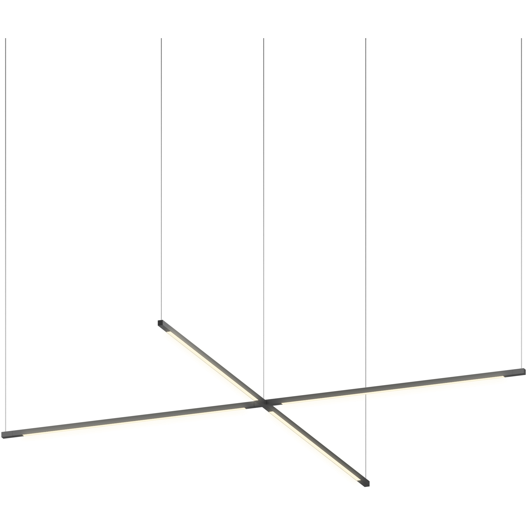 Z-Bar LED 51.9 inch Matte Black Pendant Ceiling Light, Cross